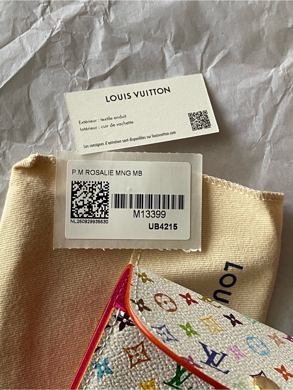 Authentic new LV X TM Monogram Multicolor Rosalie Coin Purse White Kawaii Pink - Picture 10 of 16